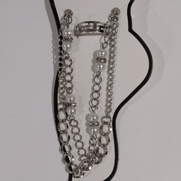 Silver-Tone Chain Anklet with Matching Toe Ring – Chic Layered Boho Jewelry Set - Picture 6 of 7